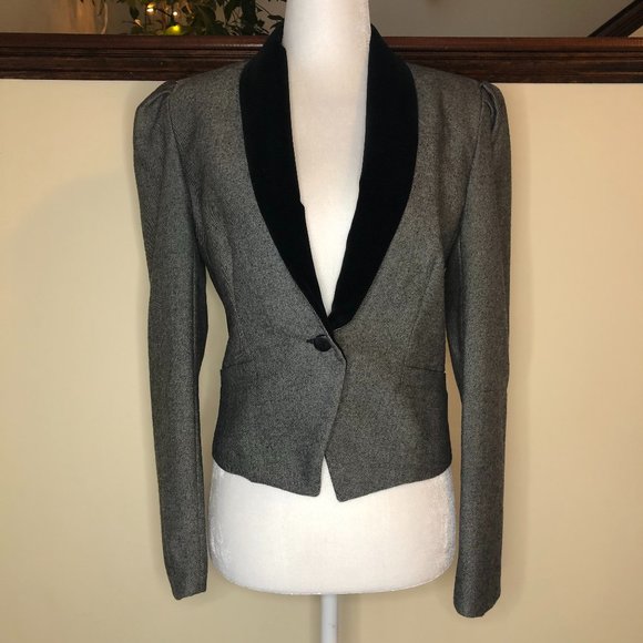 Lloyd Williams Vintage 100% Wool Blazer with Velvet Collar Quiet Luxury - Picture 1 of 12